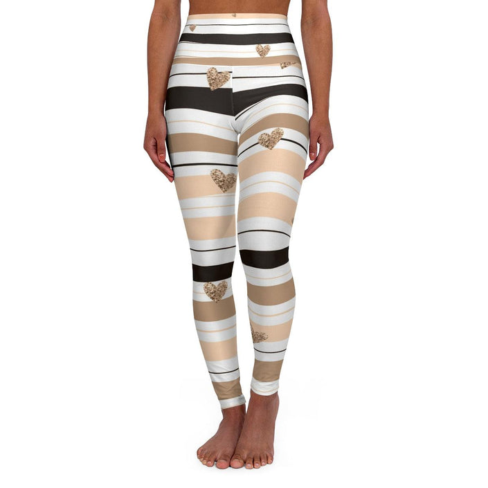 Striped Leggings with Hearts, front view