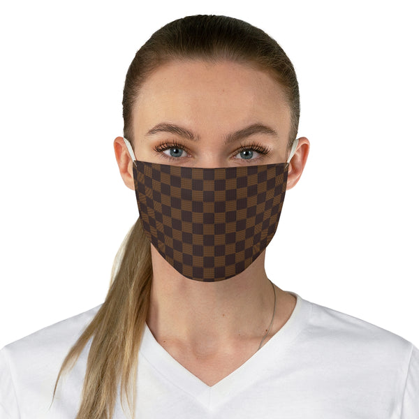Brown Checkered Face Mask