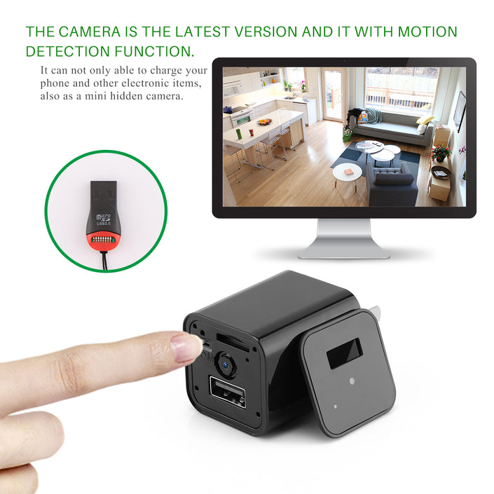 HD 1080P Hidden Camera USB Charger Home Security in operation.