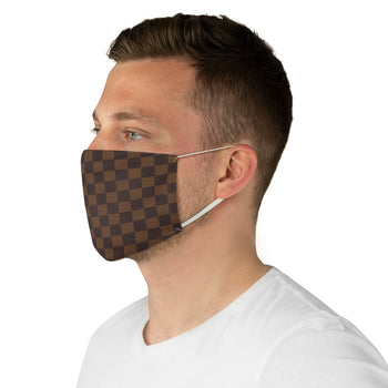 Brown Checkered Face Mask