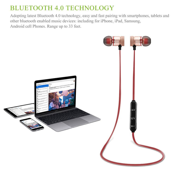 Wireless Bluetooth 4.0 Headset Sports Earphones explaining bluetooth compatibility
