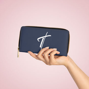 Dark Blue & White Cross Graphic Purse